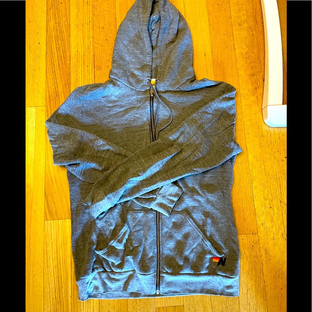 Aviator Nation Classic Zip Up Sweatshirt Lightning Detail (L)